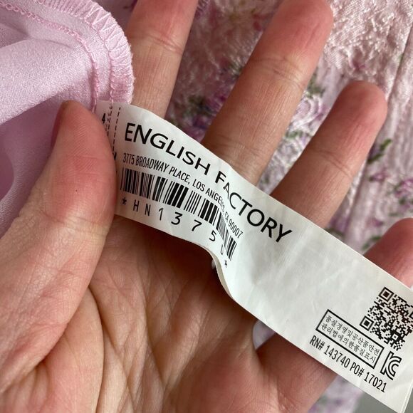 Hyacinth House Tuckernuck Pink Jacquard Empire Ella Mini Dress Sz M? Puff Sleeve - Picture 10 of 14